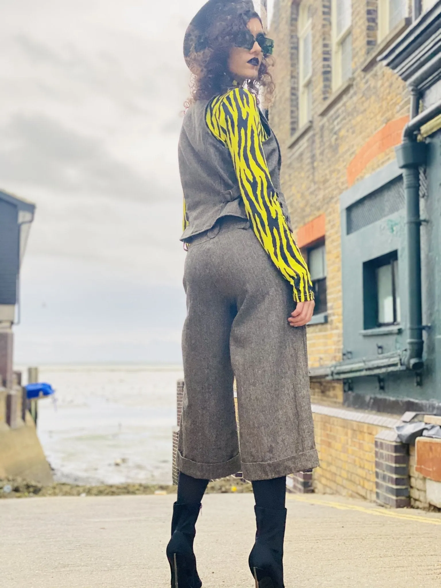 Ash Tweed Waist Coat   Culotte Co-ord