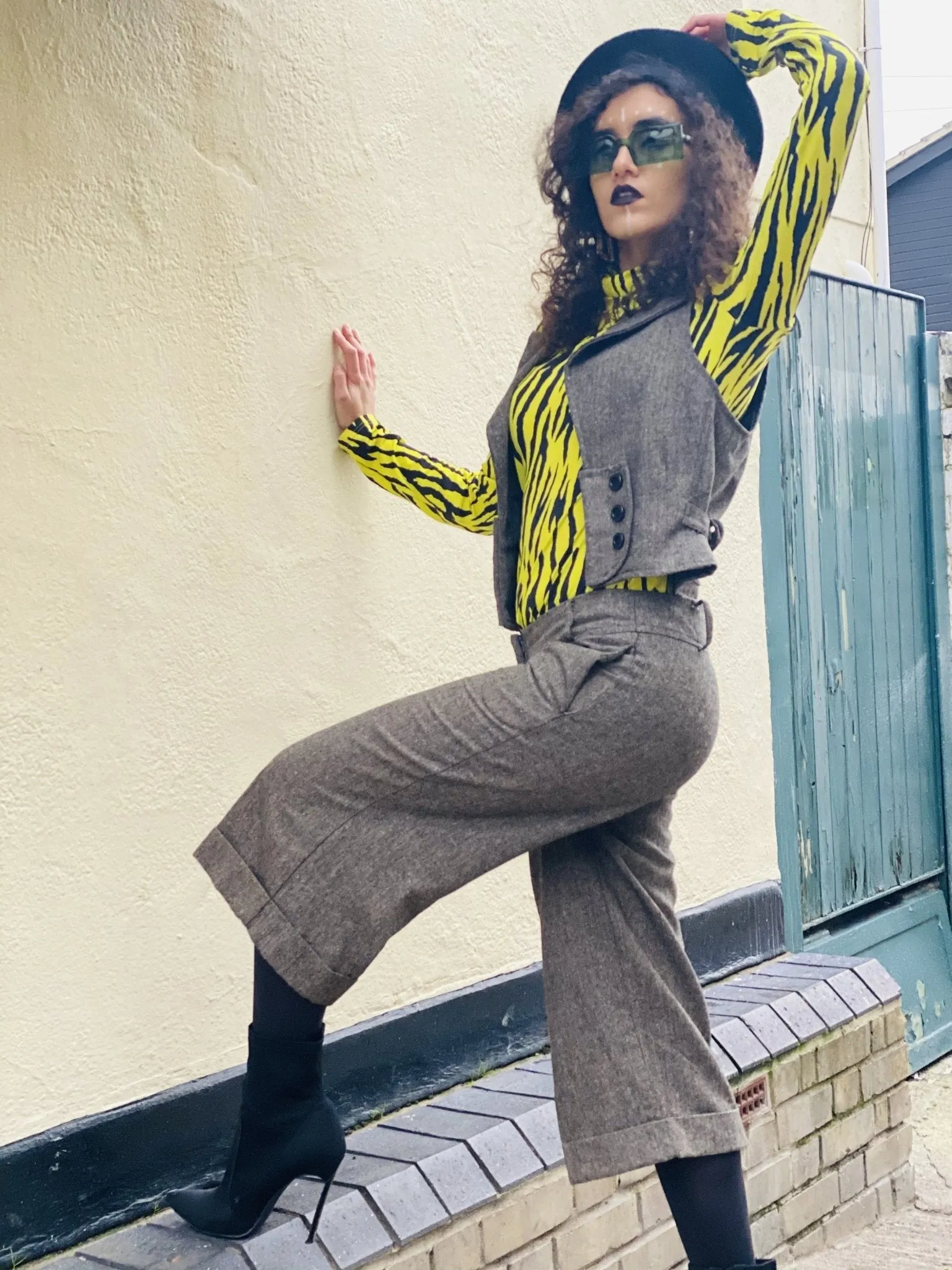 Ash Tweed Waist Coat   Culotte Co-ord