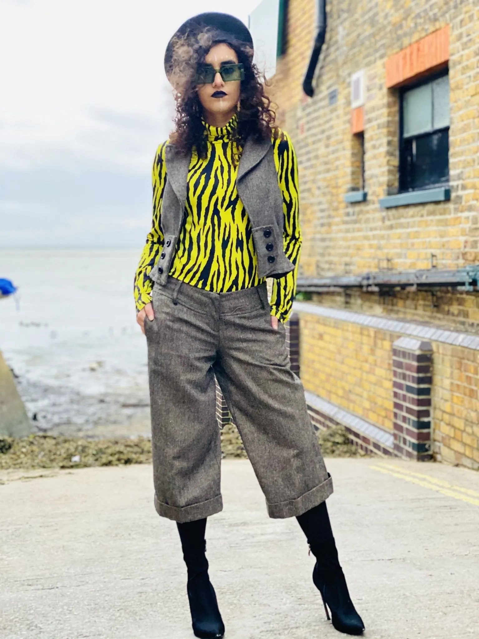 Ash Tweed Waist Coat   Culotte Co-ord