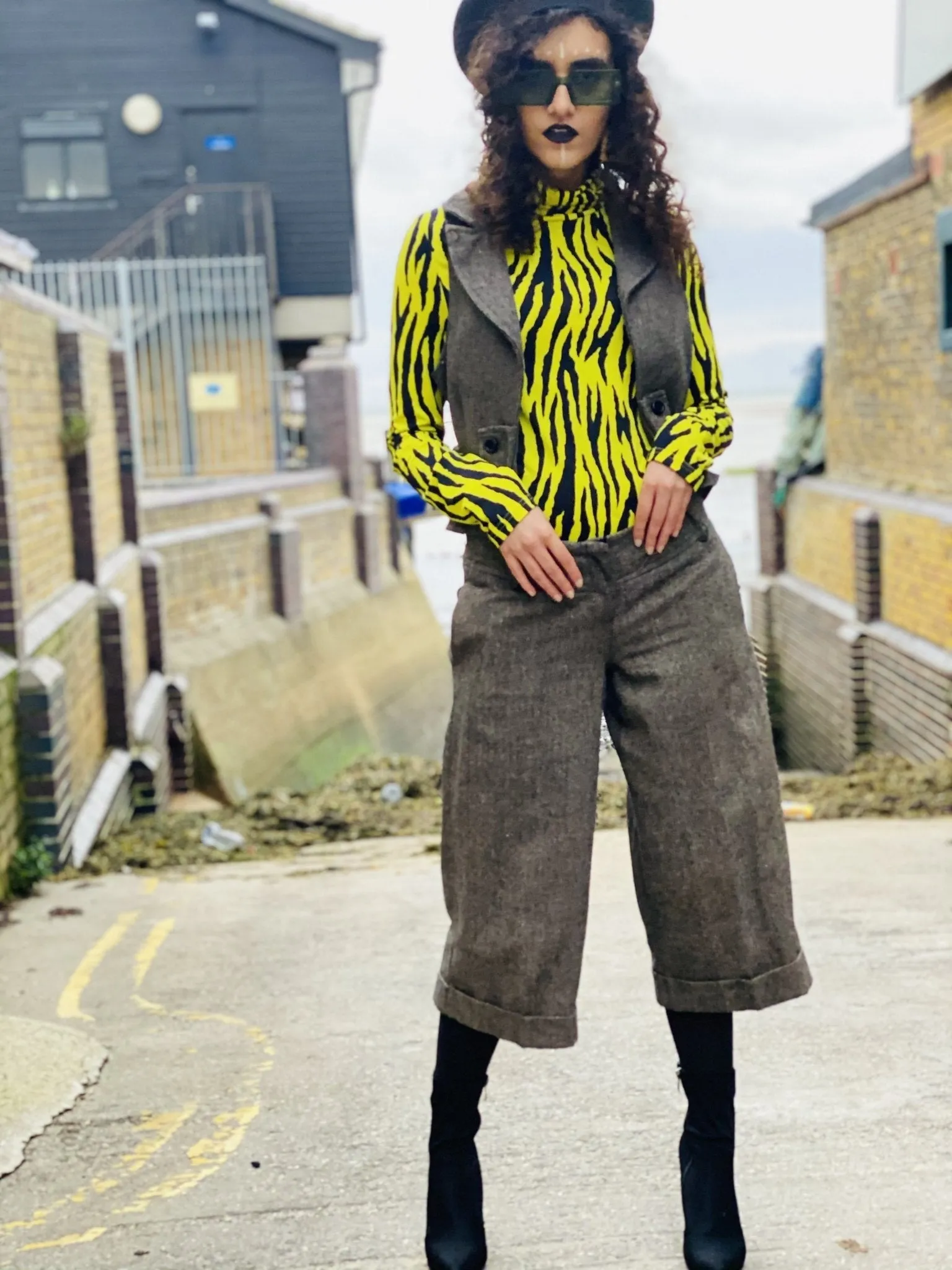 Ash Tweed Waist Coat   Culotte Co-ord