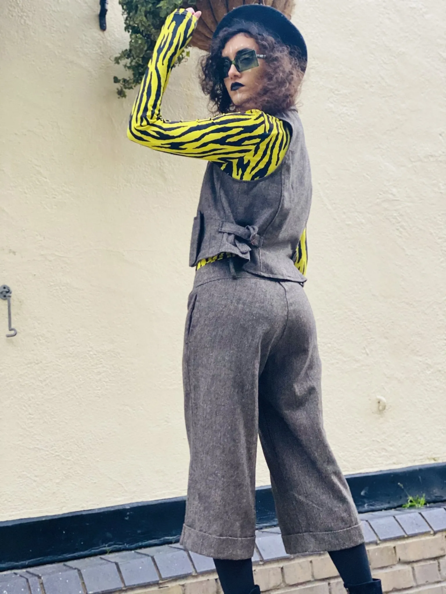 Ash Tweed Waist Coat   Culotte Co-ord