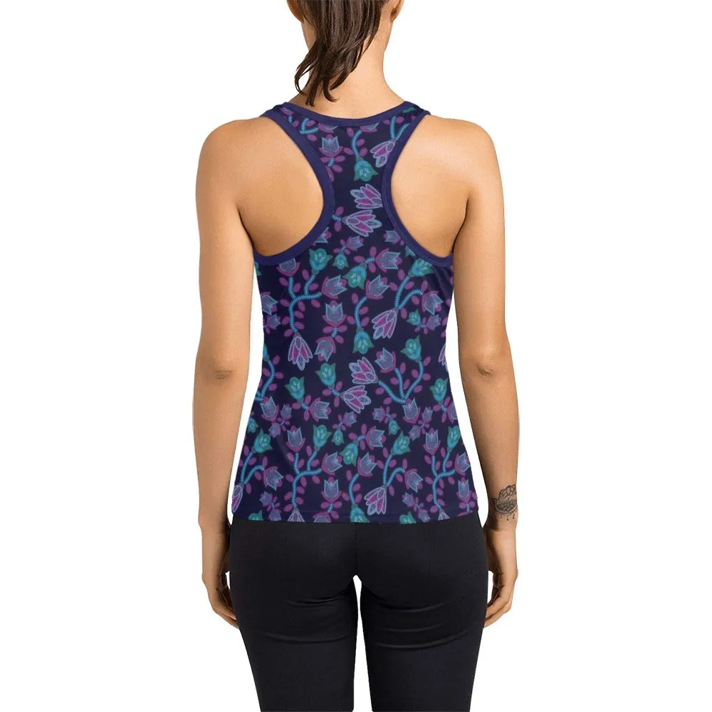 Beaded Blue Nouveau Women's Racerback Tank Top