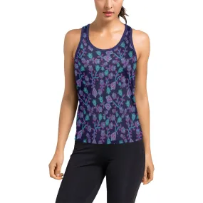 Beaded Blue Nouveau Women's Racerback Tank Top