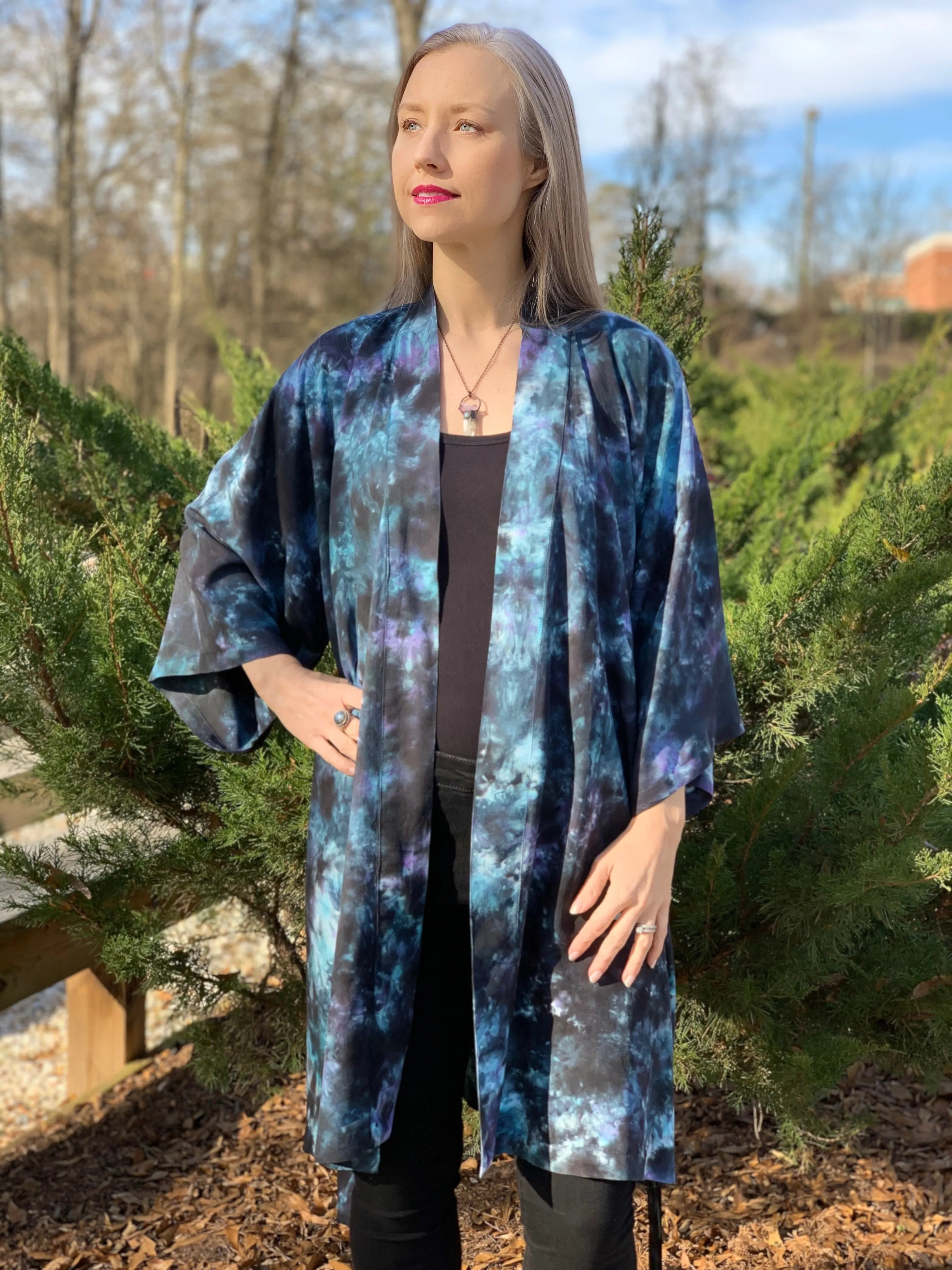 Dark matter kimono robe