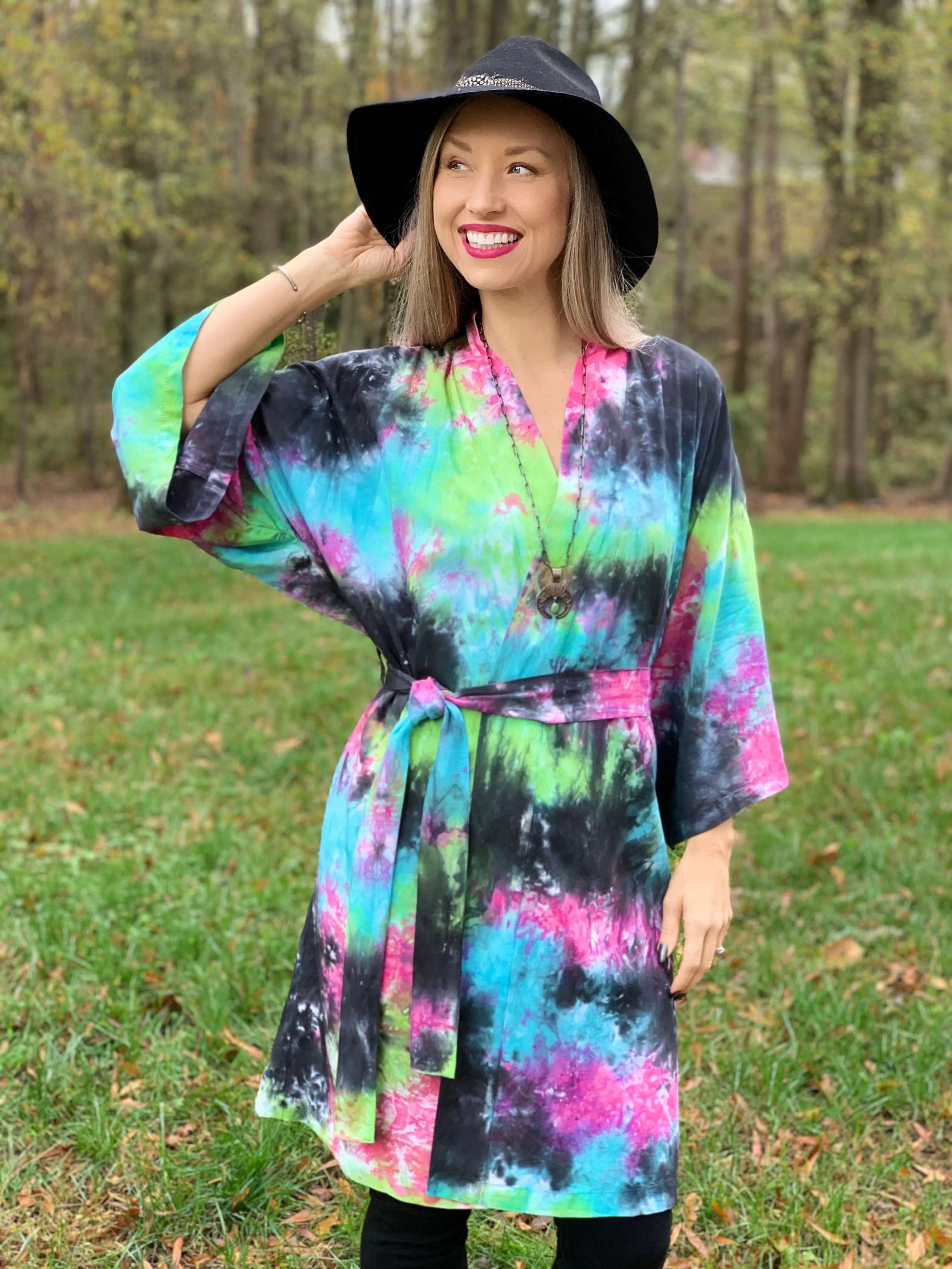 Dark matter kimono robe
