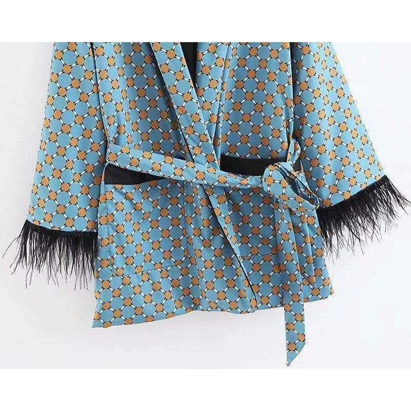 Two Piece Fancy Prints Kimono Set