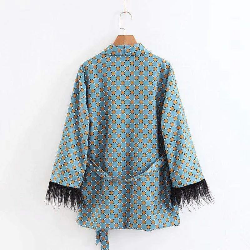 Two Piece Fancy Prints Kimono Set