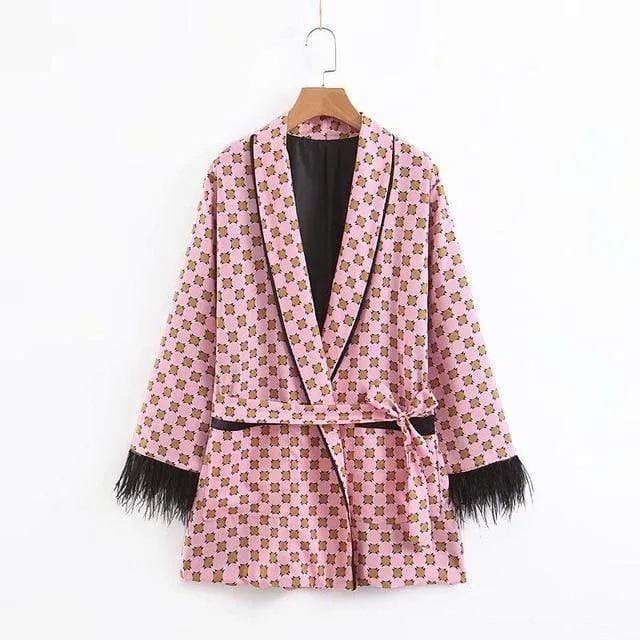Two Piece Fancy Prints Kimono Set