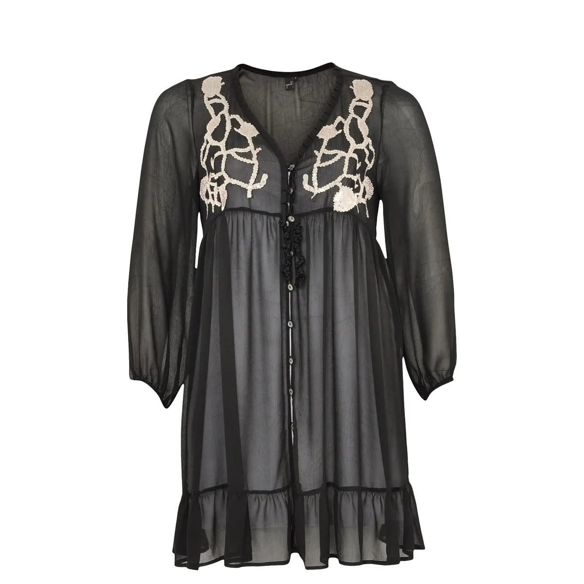 Yoek Cardi-Blouse Embroid Voile
